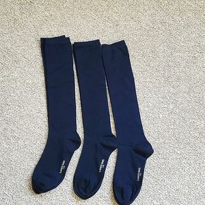 NEW Land's End Navy Socks, knee-high size L-XL